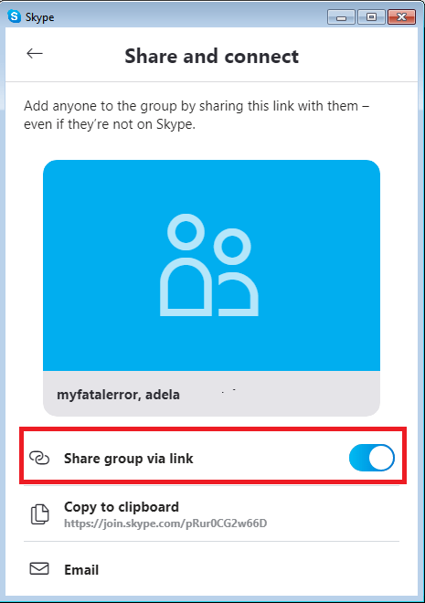 ارسال کردن لینک گروه skype 
